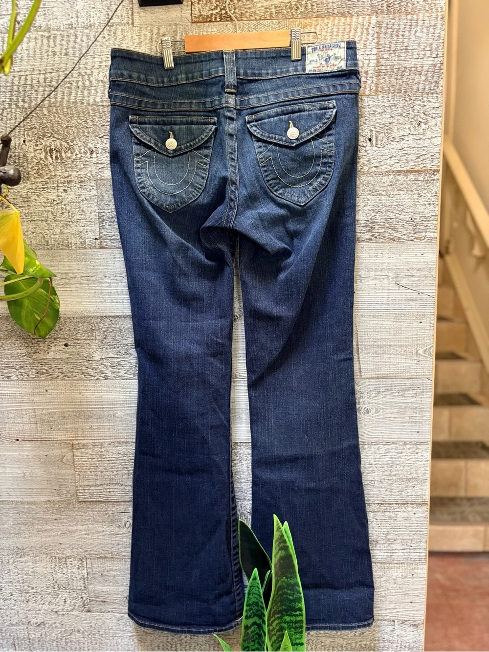 True Religion | "Becky" Y2K Low-Rise Slim Distressed Bootcut Denim Jeans - 32x33 - Picture 2 of 13